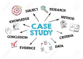 Case Study Concept Chart With Keywords And Icons On White Background