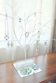 diy white jewelry tree holder shelterness