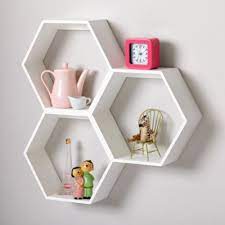 Honeycomb Wall Shelf White Crate