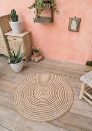 large round natural braided rug jute