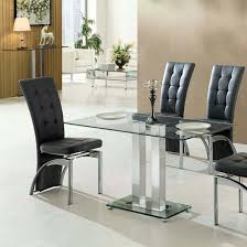 small rectangular glass dining table