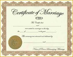 Free Marriage Certificate Template Word Of Certificate
