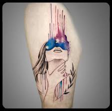 watercolor abstract tattoo piercing