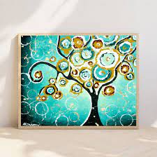 Brown Teal Wall Art Turquoise