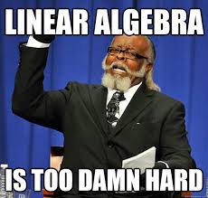 Linear Algebra Is too damn hard - Jimmy McMillan - quickmeme via Relatably.com