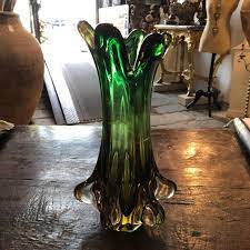 Green Vintage Vase In Murano Glass 1960s
