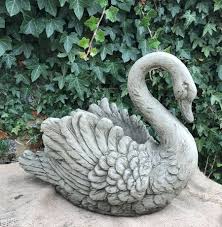 Vintage Swan Planter Stoneware Garden