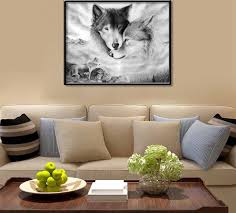 white wolves wall art painting picture