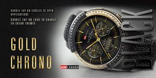 The galaxy wearable application connects your wearable devices to your mobile device. Amc190227 Gold Chrono Black Is Available Now At Samsung Apps Store One More Member Of The Amc Gold Family Samsung Gears3 Gal Galaxy Chrono Watch Faces