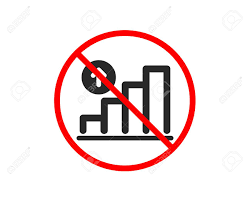 No Or Stop Graph Icon Column Chart Sign Growth Diagram Symbol