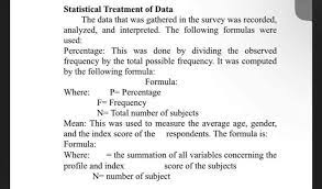 solved statistical treatment of data