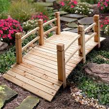 5 Wood Plank Garden Bridge With Rails