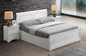 solid wood sleigh ottoman bed frame