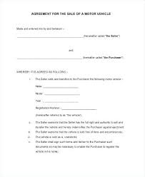 Purchase And Sale Agreement For Motor Vehicle Car Sold As Is