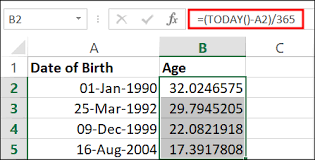 how to calculate age in excel quick guide