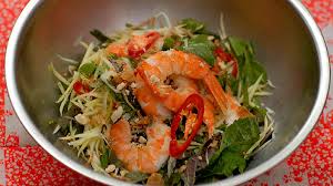 Top with additional herbs & peanuts if desired and serve. Thai Shrimp Mango Salad