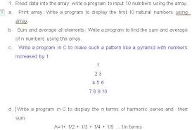programs in c age a print array