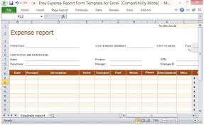 Free Expense Report Form Template For 337516580653 Free Printable