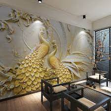 Gold Living Room Wallpaper Designs