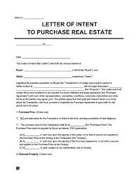 letter of intent loi template pdf