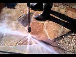 Cleaning Flagstone Patio Removing Old