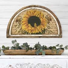 Framed Sunflower Burlap Print Wall