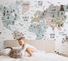 Kids Map Wallpaper World Famous Icons