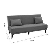 3 Seater Sofa Bed Ege 180x75x86 Coal