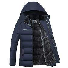 Warm Men Parkas Hooded Coat Fleece