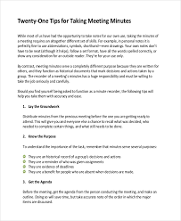 Taking Minutes Template 10 Free Word Pdf Documents Download