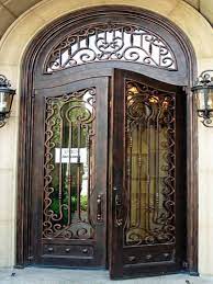 luxury wrought iron entry door with
