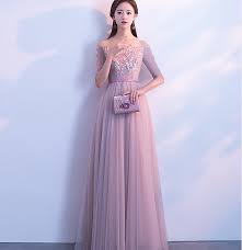 Light Purple Prom Dress Off The Shoulder A Line Long Dress