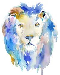 Lion Watercolor Print In Like A Lion By