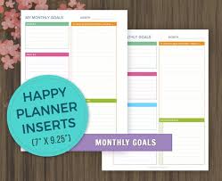 Happy Planner Pages Monthly Goal Tracker Printable Goal Planner Inserts Progress Tracker Planner Printables Month Goal Tracker Pdf