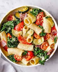 roasted vegetable pasta salad cooking