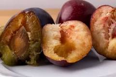 What does a bad plum look like inside?