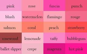The Color Thesaurus In 2019 Pink Color Colors Name In