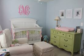 blue green and pink theme nursery