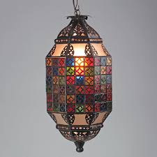 Colored Glass Hanging Light Fixture