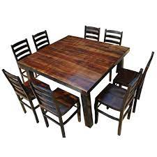 8 person farmhouse dining table and chairs. Kansas City Rustic Farmhouse Counter Height Square Dining Set
