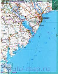 Карта черноморского побережья Украины. Подробная карта берега Черного моря  - побережье Украины