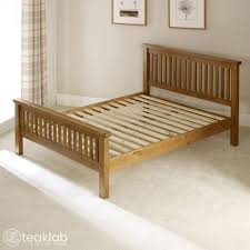 rustic solid teak wood double bed