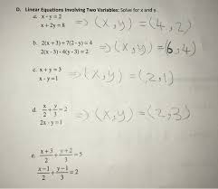 Solved D Linear Equations Involving