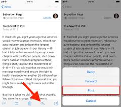 how to save an email as pdf on iphone