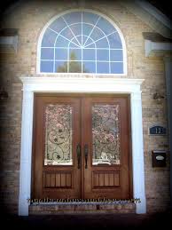 Double Entry Door With Wrought Iron