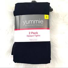 New Yummie By Heather Thompson 2pack Opaque Tights Nwt