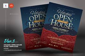 Holiday Open House Flyer Templates By Kinzi21 Graphicriver