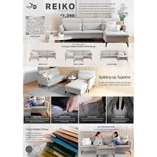 reiko 3 seater l shaped sofa comfort