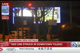 Gas Line Struck In Downtown Toledo