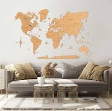 Stylish Wooden Maps Wall Art For Your